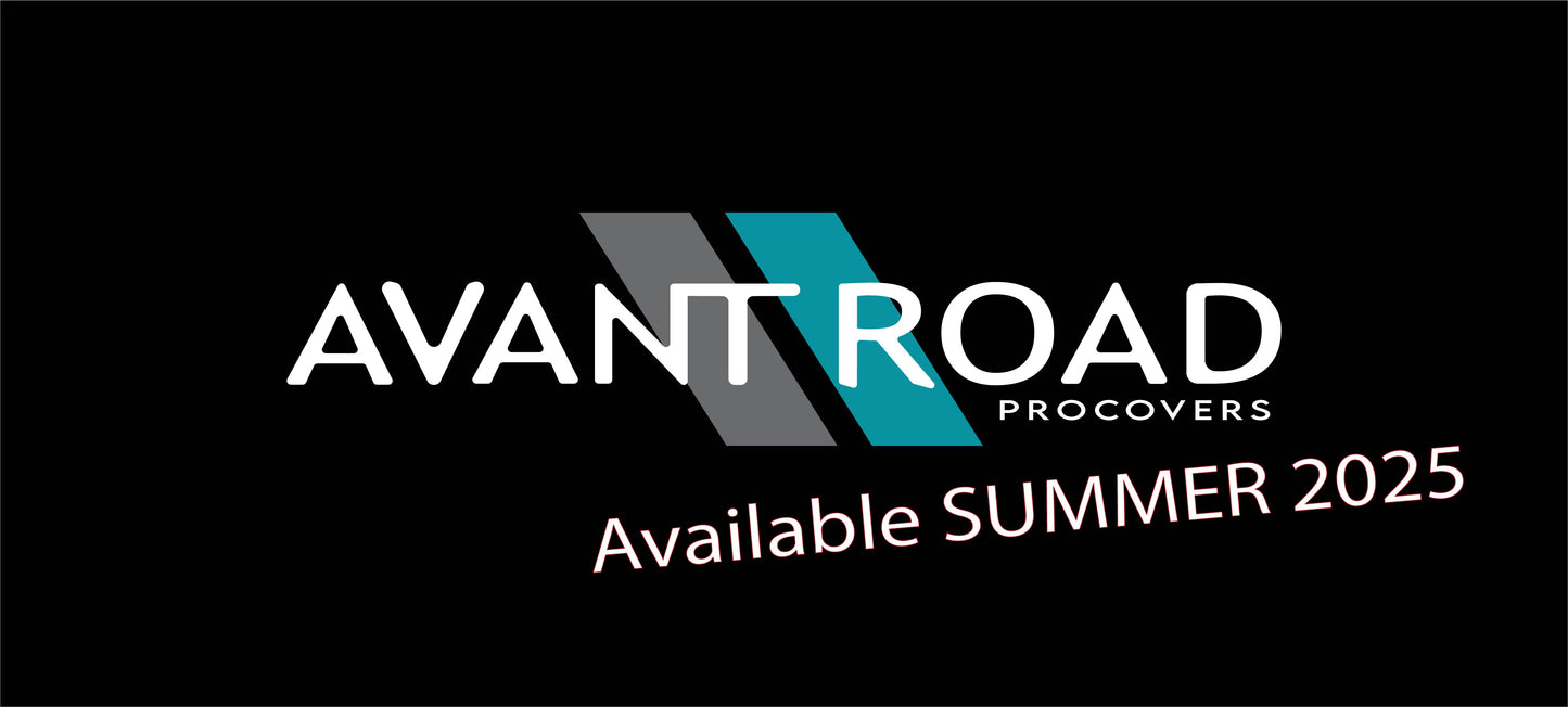 Avant Road Procovers logo with text 'Available SUMMER 2025' on a black background.